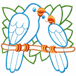 Parrots Embroidery Design 6